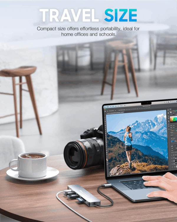USB C Hub, USB-C Multi-Port Adapter for Macbook Pro, 7IN1 USBC to HDMI Hub Dongle Compatible for Laptops and Other Type C Devices (4K HDMI USB3.0 SD/TF Card Reader 100W PD) - Image 6
