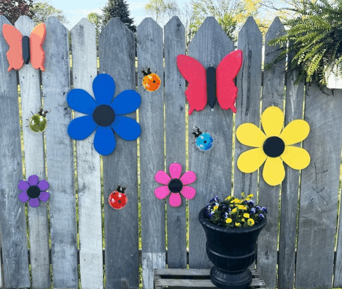 Metal Garden Wall Art Decorative Set of 4 Cute Ladybugs Outdoor Wall Sculptures - Image 2