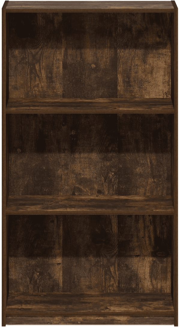 Basic 3-Tier Bookcase Storage Shelves, Amber Pine - Image 5