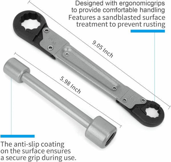 Plumbing Tools Angle Stop Wrench Kit – Adjustable Wrench Professional Plumber Wrench Tools for Installing New Compression Angle Stops and Removing Compression Rings-Silver Tool Kit - Image 2