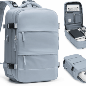 Travel Backpack for Women Men Airline Approved Carry on Backpack Flight Approved Waterproof Sports Luggage Backpack Casual Daypack Small Hiking Backpack Grey Blue