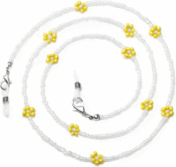 Mask Lanyard Eyeglasses Chain Healing Crystal Beaded Sunglasses Chains with Pearl for Women