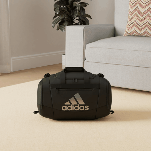 Unisex Defender 4.0 Gym Duffel Bag for Men and Women, Black/Silver Metallic, Small (38L) - Image 2
