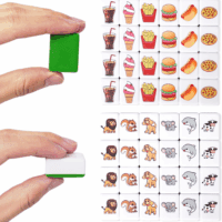 2 Players Mahjong Block Set, Mahjong Tile Game with 50 Premium Green Tiles(30Mm) Animal and Food Pattern, Portable Mahjongg Set with a Carry Bag - Image 5