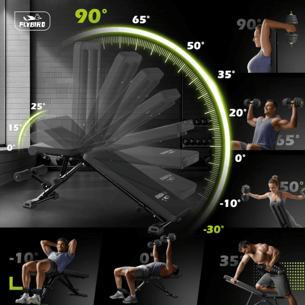Weight Bench, Adjustable Strength Training Bench for Full Body Workout with Fast Folding-New Version - Image 5