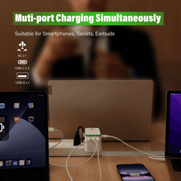 Roamplug Universal Travel Adapter with 4G Wifi Mobile Hotspot and US 1GB Data, All-In-One International Power Plug Adapter, 4 USB Ports and Max 70W Output for EU UK AUS - Image 5