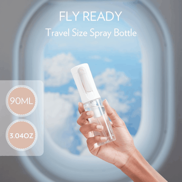 Mystyle, Spray Bottle for Hair - Small Travel Spray Bottle, Ultra Fine Continuous Water Mist for Face, Hairstyling, Salon, Cleaning, Beauty, Toners, Hydration & Makeup, 3.04Oz / 90Ml, White - Image 2
