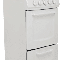GRO20P0W Gas Range Oven Compact Freestanding Design, 4 Burners with Electronic Ignition, 2.1 Cu.Ft. Capacity Features Solid Door Storage Drawer Broiler and Accessories, 20-Inch, White - Image 2