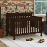Kalani 4-In-1 Convertible Baby Crib with Wooden Toddler Bed, Daybed & Full-Size Bed Conversion - Easy to Assemble & GREENGUARD Gold Certified - 4 Adjustable Mattress Heights - Espresso - Image 4