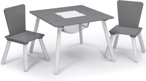 4-Piece Toddler Playroom Set, Grey/White - Image 4
