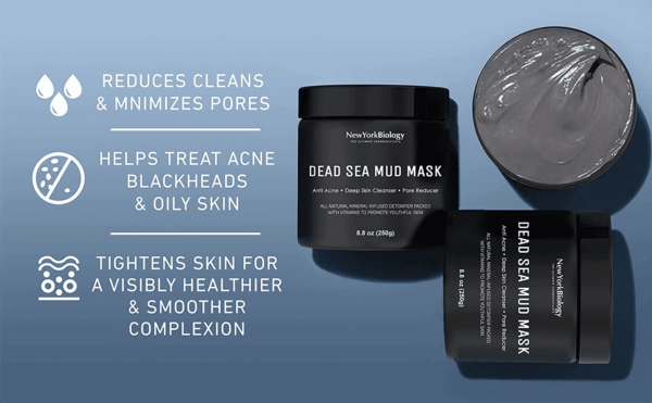 New York Biology Dead Sea Mud Mask for Face and Body - Spa Quality Pore Reducer for Acne, Blackheads & Oily Skin, Natural Skincare for Women, Men - Tightens Skin for a Healthier Complexion - 8.8 Oz - Image 4