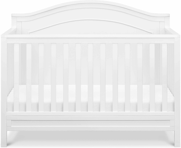 Charlie 4-In-1 Convertible Crib - GREENGUARD Gold Certified - Converts from Baby Crib to Toddler Bed, Daybed, and Full-Size Bed Effortlessly - 4 Adjustable Heights - Wooden White Baby Bed - Image 7
