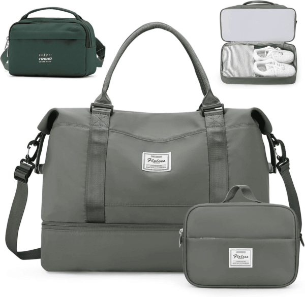 Weekender Bags for Women,Personal Item Travel Bag with Shoes Compartment,Overnight Travel Duffel Bag,Gym Bag,3 Pcs Set