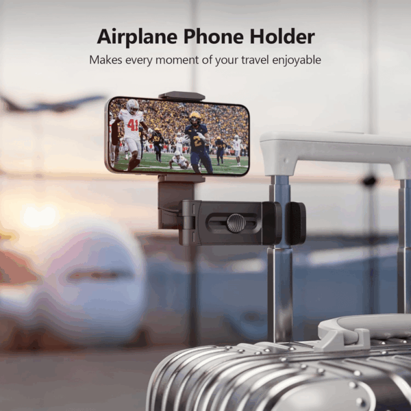 Airplane Travel Essentials Phone Holder, Universal Handsfree Phone Mount for Flying with 360 Degree Rotation, Accessory for Airplane, Travel Must Haves Phone Stand for Desk, Tray Table - Image 3