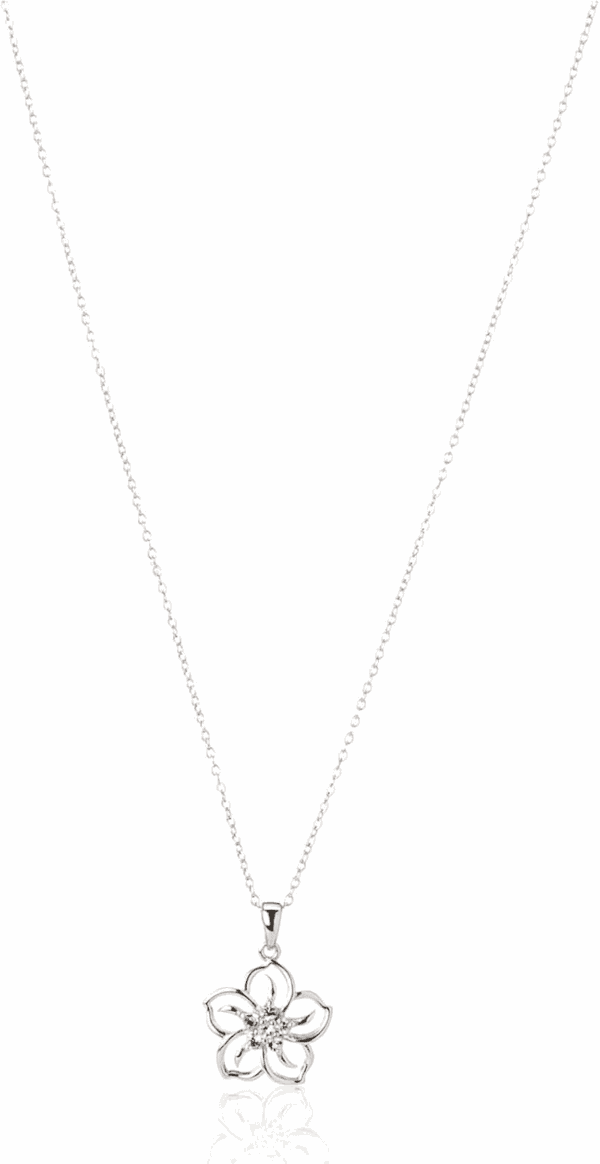 Genuine or Created Gemstone Birthstone Flower Pendant Necklace with Chain in Sterling Silver, 18" (Previously Amazon Collection)