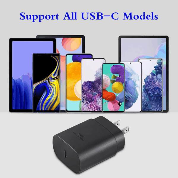 Type C Charger, 2-Pack 25W Type C Super Fast Charging Block with 6Ft USB C Charger Cable Compatible with Galaxy S23 Ultra/S23+/S22/S21/S20/Phone 16/16 Plus/16 Pro Max/15/15 Pro Max/15 Plus-Black - Image 7
