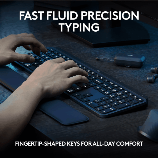 MX Keys S Wireless Keyboard, Low Profile, Fluid Precise Quiet Typing, Programmable Keys, Backlighting, Bluetooth, USB C Rechargeable, for Windows PC, Linux, Chrome, Mac - Graphite - Image 2