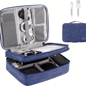 Electronics Organizer,  Electronic Accessories Bag Travel Cable Organizer Three-Layer for Ipad Mini, Kindle, Hard Drives, Cables, Chargers