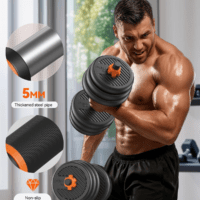 Adjustable Dumbbells, 20/30/40/45/70/90Lbs Free Weight Set with Connector, 5 In1 Dumbbells Set Used as Barbell, Kettlebells, Push up Stand, Weight Plate, Fitness Exercises for Home Gym Suitable Men/Women - Image 5