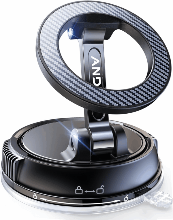Car Phone Holder for Magsafe [78+LBS Strongest Suction & 2400Gf Strongest Magnetic] 360° Adjustable Car Phone Mount, Phone Holders for Your Car for Iphone 16 Pro Max 15 14 13 12 plus (Carbon Fiber)