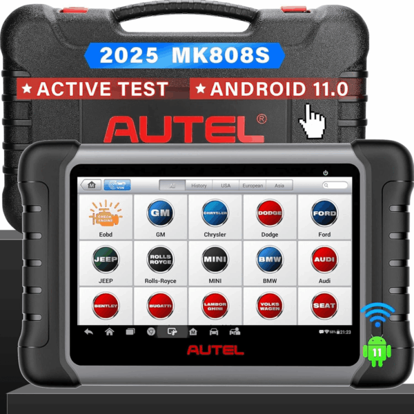 Scanner Maxicom MK808S: 2025 Bidirectional Tool as MK808BT Pro MX808S M808Z, Function as Maxicheck MX900, 28+ Service, Active Test, All System Diagnose, Injector Coding, FCA Autoauth Android 11