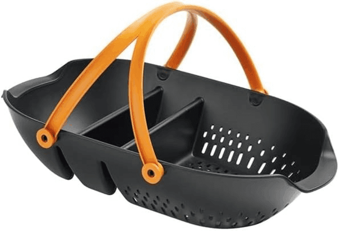 Garden Harvest Basket - Container for Gardening and Harvesting with Tool Caddy - Harvesting Basket Doubles as a Collander for Vegetables and Fruits - Garden Accessories