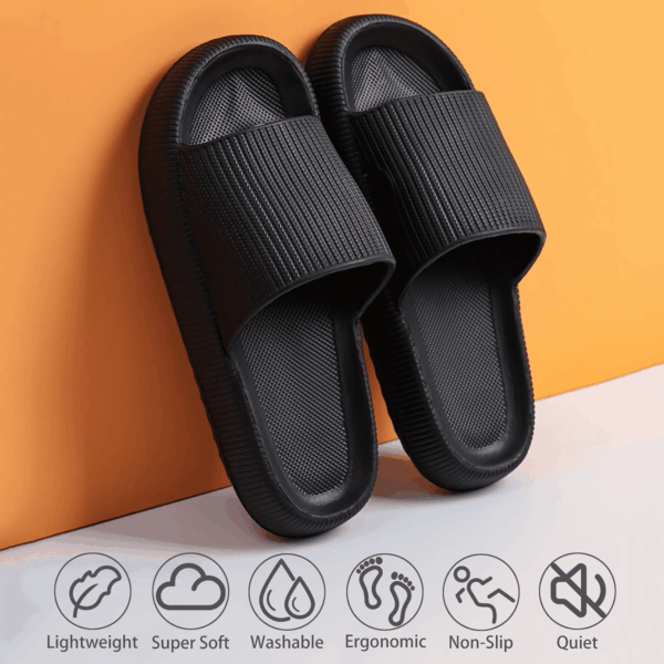 Cloud Slippers for Women and Men, Pillow House Slippers Shower Shoes Indoor Slides Bathroom Sandals, Ultimate Comfort, Lightweight, Thick Sole, Non-Slip, Easy to Clean - Image 2