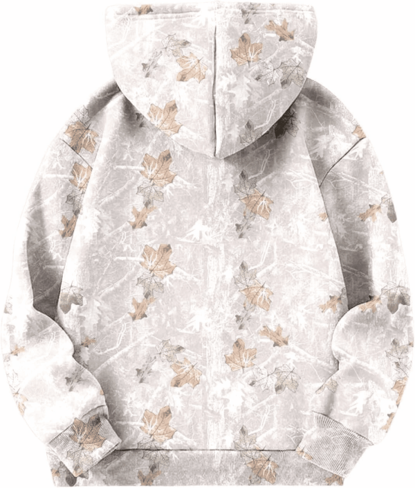 Camo Hoodies for Teen Girls Cute Sweatshirt Maple Leaf Print Oversized Fleece Sweatshirts Pullover Tops with Pocket - Image 4