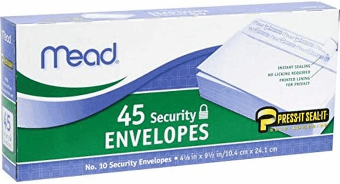 #10 Envelopes, Security Printed Lining for Privacy, Press-It Seal-It Self Adhesive Closure, All-Purpose 20-Lb Paper, 4-1/8" X 9-1/2", White, 45 per Box (75026) - Image 2
