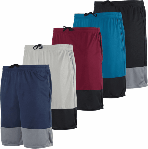 5 Pack: Men'S Mesh Athletic Basketball Shorts Quick Dry Activewear with Pockets