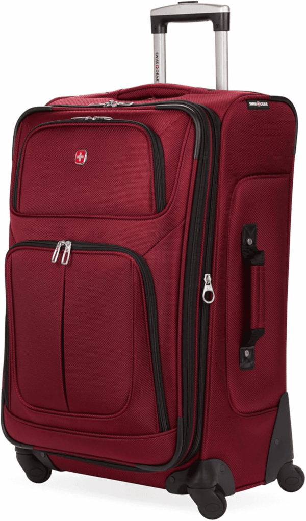 Sion Softside Expandable Luggage, Burgundy, Checked-Medium 25-Inch