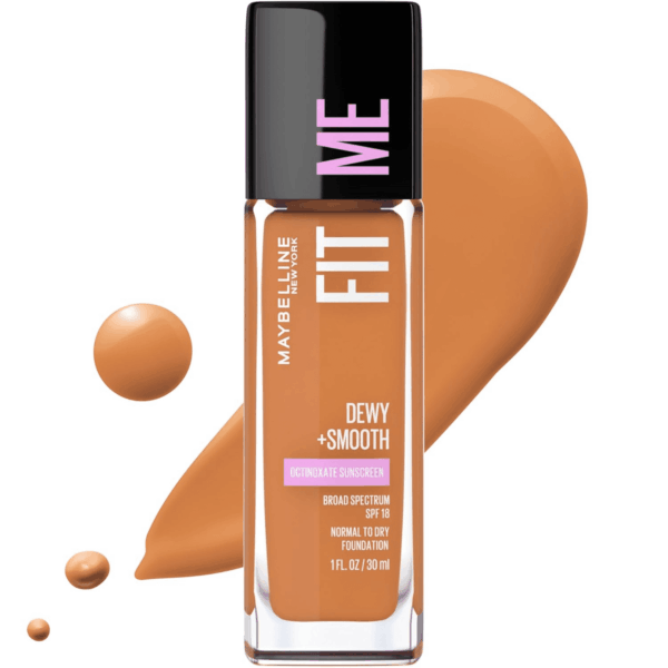 Fit Me Dewy + Smooth Liquid Foundation Makeup, Coconut, 1 Count (Packaging May Vary)