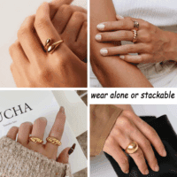 10 PCS Gold Rings Set for Women Non Tarnish, 18K Gold Plated Chunky Stackable Rings, Statement Stacking Womens Ring Pack - Image 4