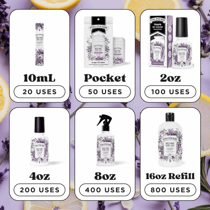 Before-You-Go Toilet Spray, Lavender Vanilla, 1 Fl Oz Pocket Travel Size - Lavender, Vanilla and Citrus - Image 10