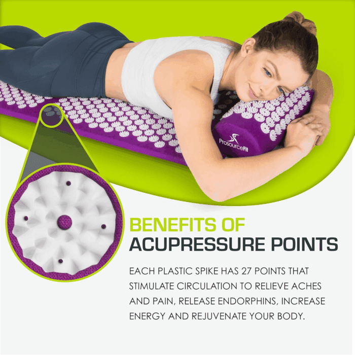 Acupressure Mat and Pillow Set for Back/Neck Pain Relief and Muscle Relaxation - Image 3