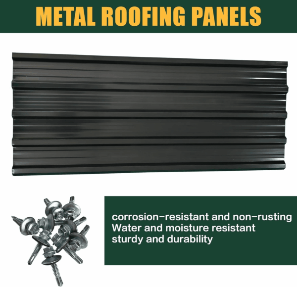 18 Pcs Galvanized Steel Roof Panels,L42.52×W17.72 Inch Metal Roof Panels,Corrugated Tin Roofing Panels Roof Protector for Garages,Sheds,Stables and Mobile Homes - Image 4