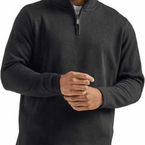 Men'S Long Sleeve Fleece Quarter-Zip Sweater