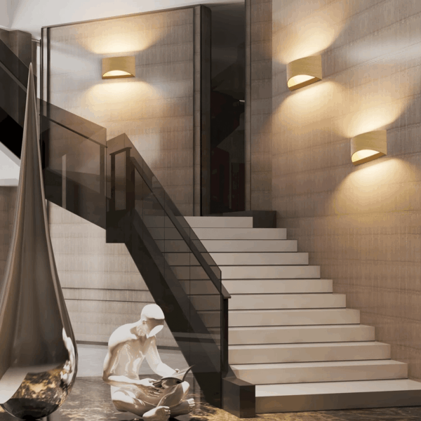 Aluminum Modern Wall Light Fixtures 1 Pack Indoor LED Wall Sconce Hardwired Wood Texture up and down Wall Mount Light for Living Room Bedroom Hallway Corridor 3000K(With G9 Bulbs) - Image 4