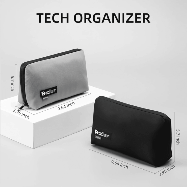 Electronic Organizer, Travel Tech Pouch with Water Resistant Storage -Cord Organizer Bag to Carry Phone, Charger, Hard Drive, Power Bank & Accessorie Travel Essentials(Black) - Image 5