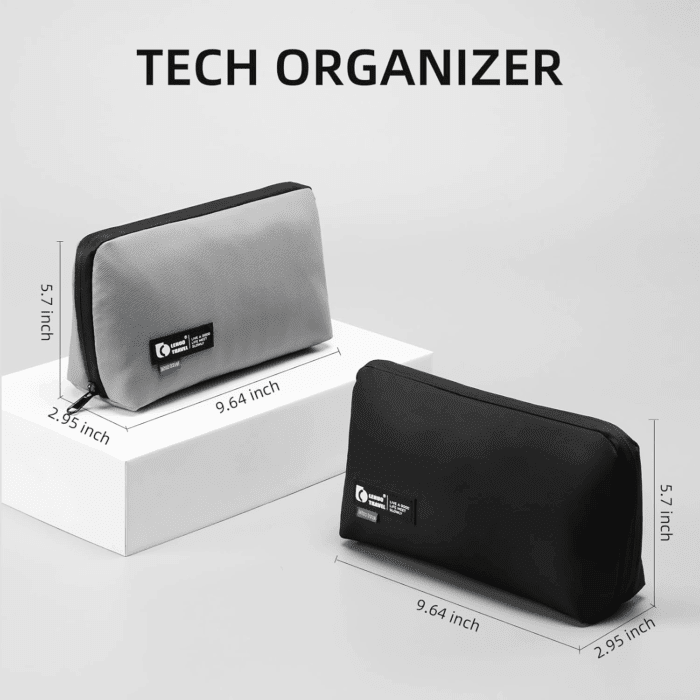 Electronic Organizer, Travel Tech Pouch with Water Resistant Storage -Cord Organizer Bag to Carry Phone, Charger, Hard Drive, Power Bank & Accessorie Travel Essentials(Black) - Image 5