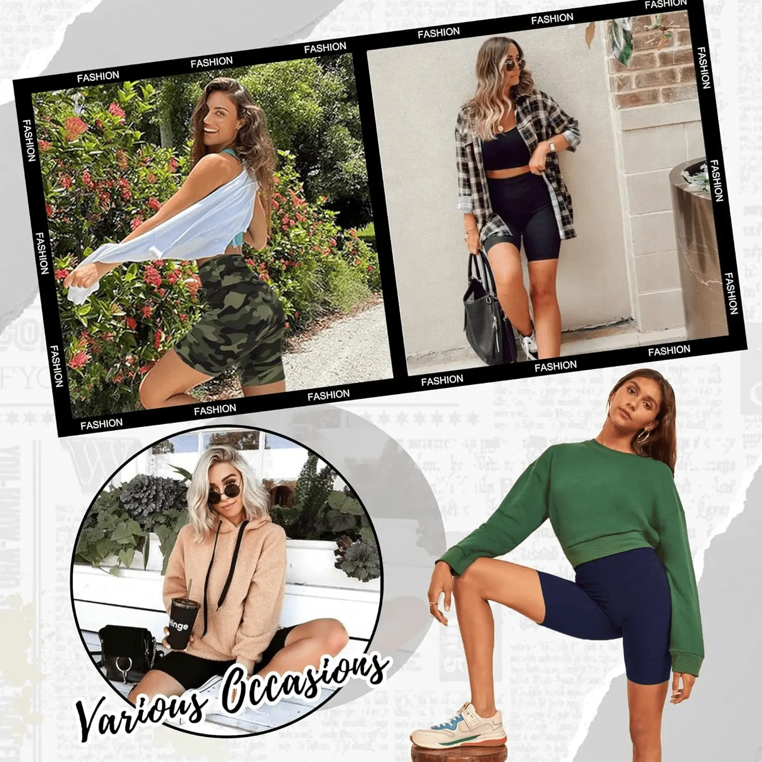 4 Pack Biker Shorts for Women - 8”/5”/3” High Waist Tummy Control Summer Workout Shorts for Running Yoga Athletic - Image 3