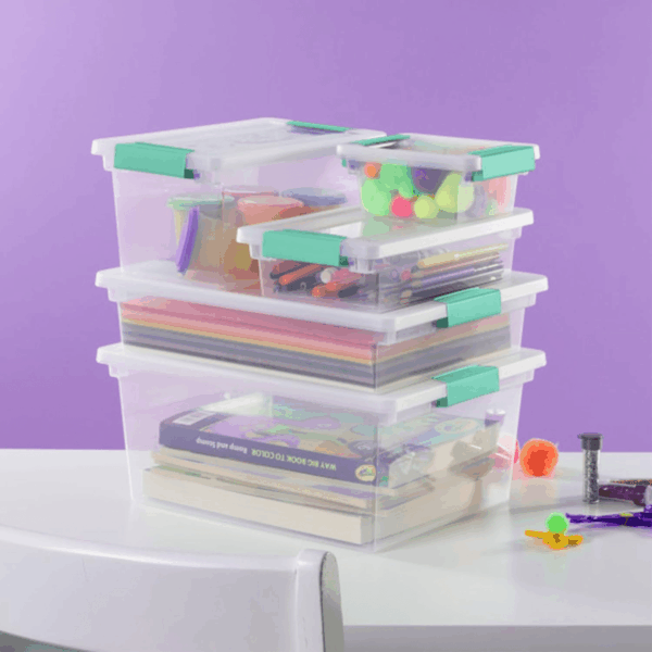 6-Pack Clip Box, Clear Storage for Crafts, Supplies and Office Items, Large - Image 7