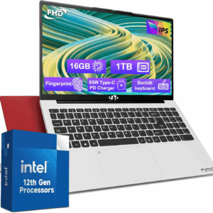 15.6-Fhd-Laptop Student-Laptop, 16GB RAM 1TB SSD, Intel Pentium Quad-Core N100 Processor (Up to 3.4Ghz) Backlit Keyboard Fingerprint Wifi 6 BT5.2 Business-Laptop, 2 Years Warranty Windows 11 Laptop