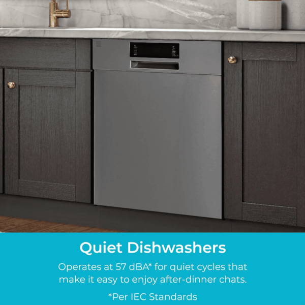 24" Built-In Stainless Steel Tub Dishwasher with Smartwash, Smart Dry, and Morespace Adjustable Rack, Energy Star Certified, Black - Image 10