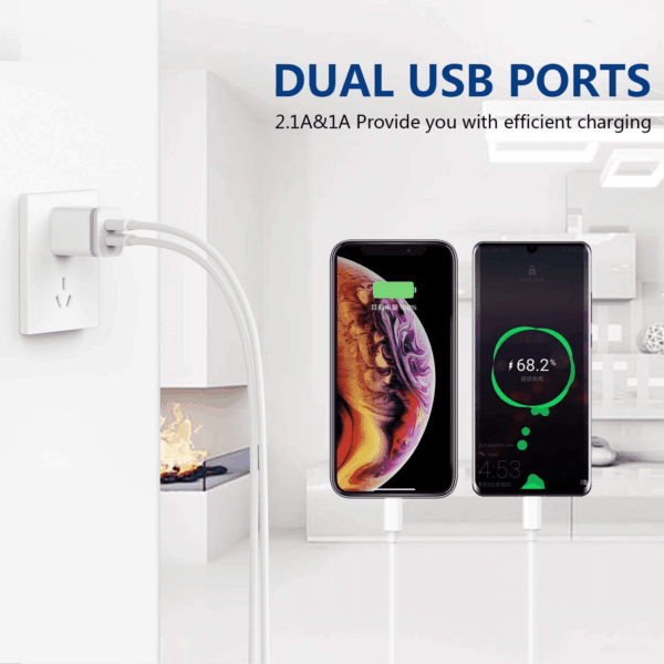 USB Wall Charger,  3-Pack 2.1A 5V Dual Port Cube Power Adapter Plug Block Charging Box Brick for Iphone 13 12 11 Pro Max SE XS XR X 8 7 6 6S Plus, Galaxy, LG, Moto, Android Phones - Image 5