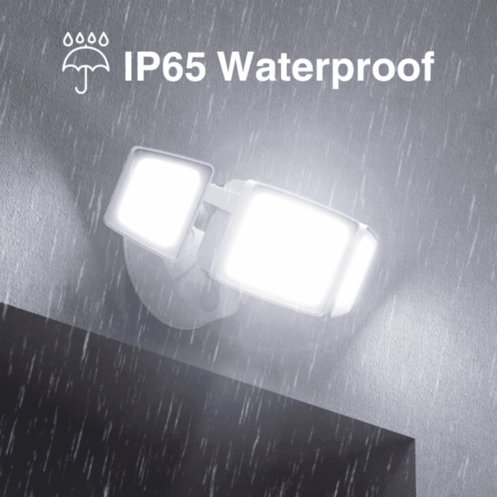 60W LED Dusk to Dawn Outdoor Lighting, 6000LM Exterior Flood Lights, IP65 Waterproof Outdoor 3 Adjustable Heads Photocell Lights Fixture, 6500K Daylight Floodlights for Garage, Patio, Yard - Image 4