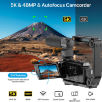 5K Video Camera Camcorder, 10X Optical Zoom 48MP UHD 30FPS Vlogging Camera for Youtube, Photography Recorder Camera with 270° 3" Rotation Screen, Microphone, Stabilizer, Remote Control - Image 2