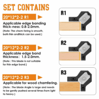 Chamfering Edge Band Trimmer,Adjustable Edge Banding Trimmer,Veneers,Hand Planer,Edge Banding Tools. (Handle + R1, R2,R3 Blade) - Image 2