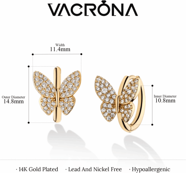 Cubic Zirconia Huggie Earrings 14K Gold Plated Tiny Earrings Small Huggie Hoop Earrings Simple Lightweight Hoops Gift for Women - Image 6