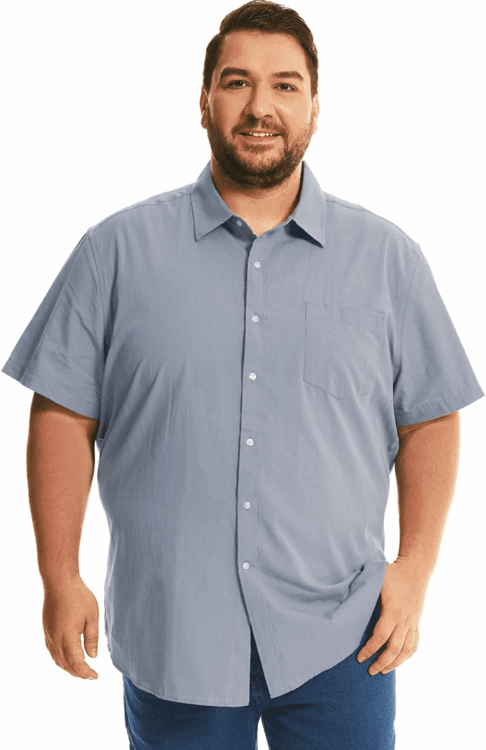 Big and Tall Mens Cotton Button down Shirt 2XL-6XL - Image 6